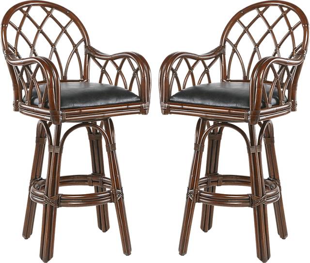 Cari Set of 2 Lattice Back Barstools - Thumbnail - Image 1