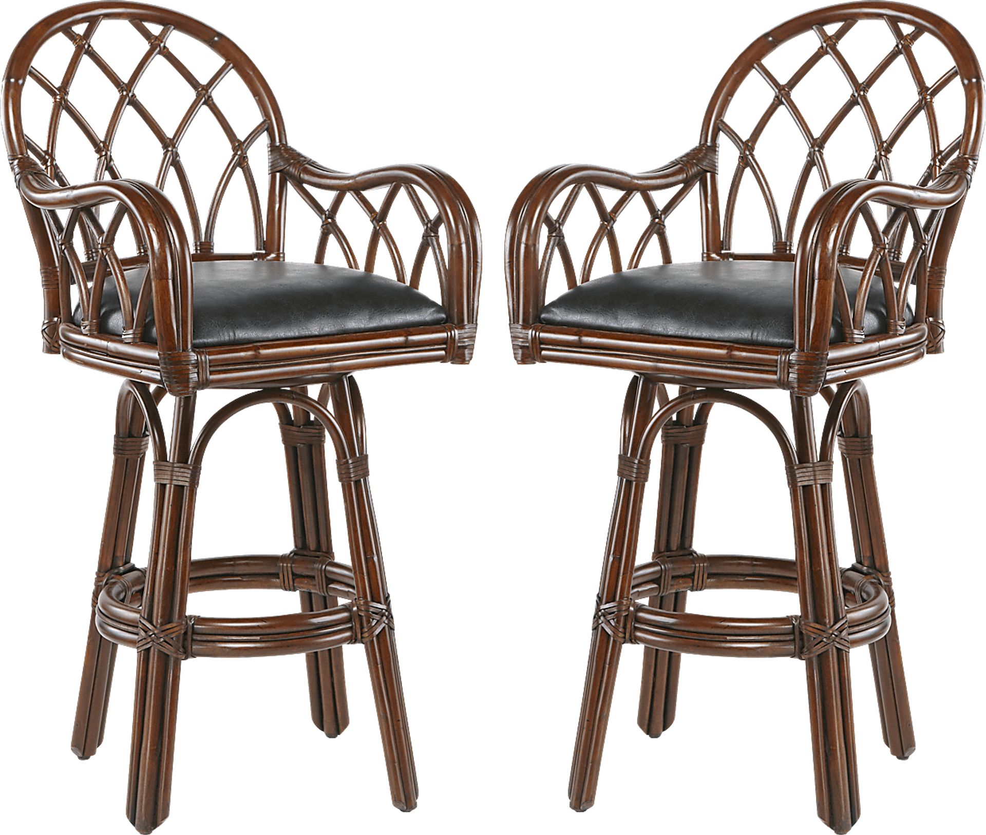 Cari Set of 2 Lattice Back Barstools - Image 1