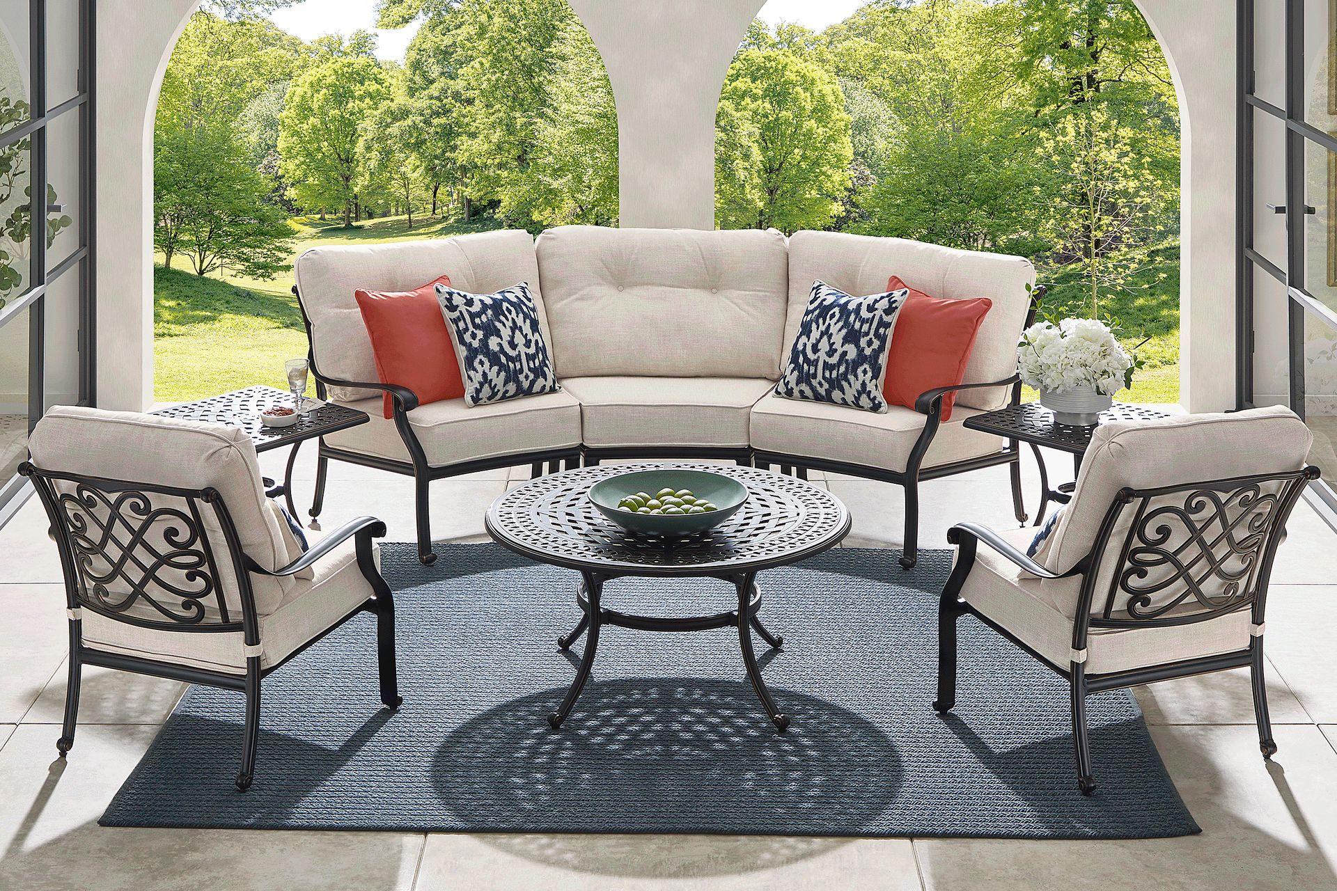 Carina Bronze 3 Pc Outdoor Sectional with Desert Cushions - Image 2