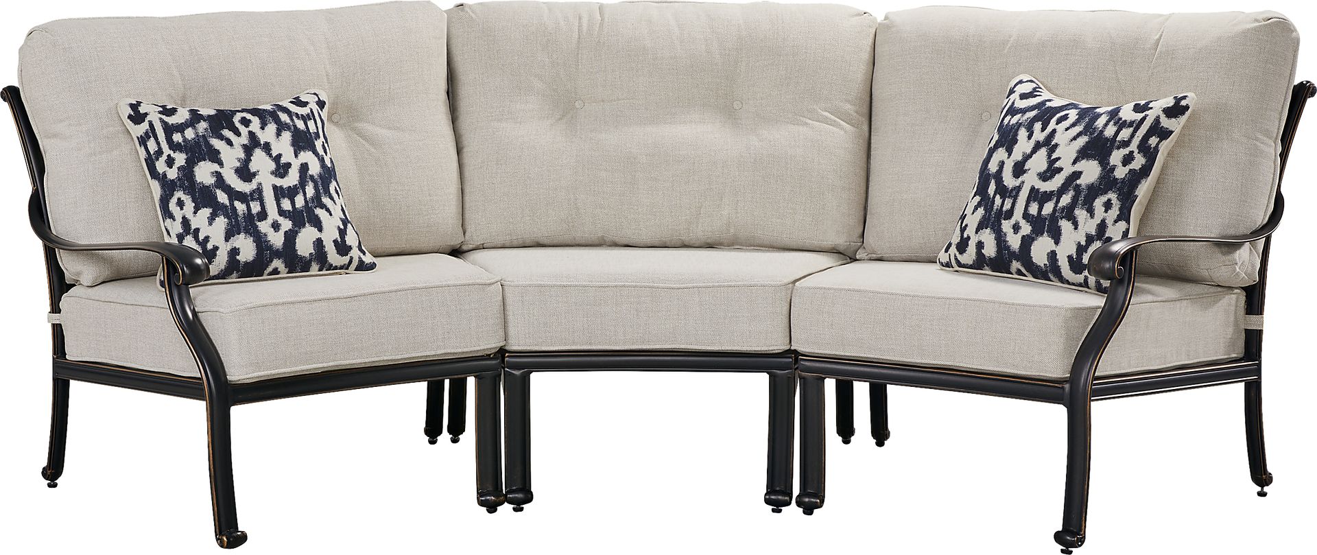 Carina Bronze 3 Pc Outdoor Sectional with Desert Cushions - Image 1