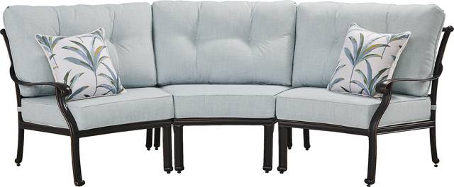 Carina Bronze 3 Pc Outdoor Sectional with Sky Cushions - Thumbnail - Image 1