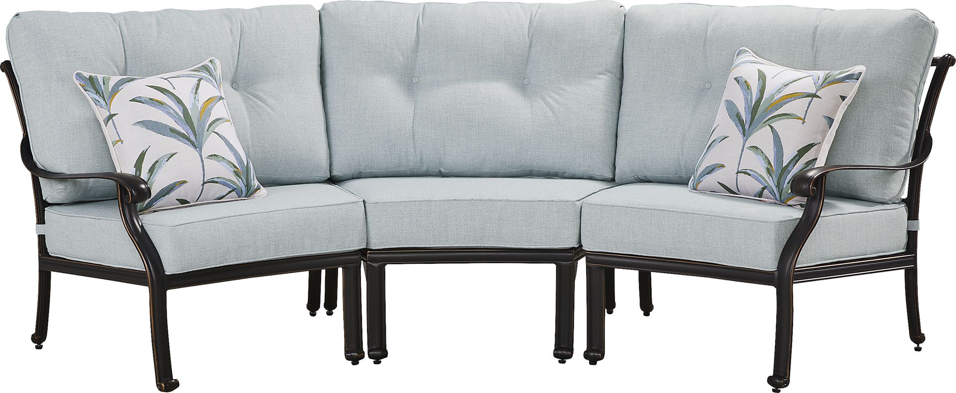 Carina Bronze 3 Pc Outdoor Sectional with Sky Cushions - Image 1