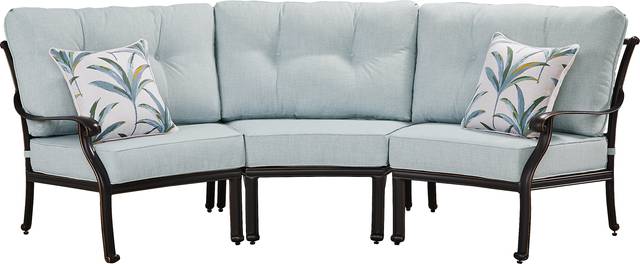 Carina Bronze 3 Pc Outdoor Sectional with Sky Cushions - Thumbnail - Image 1