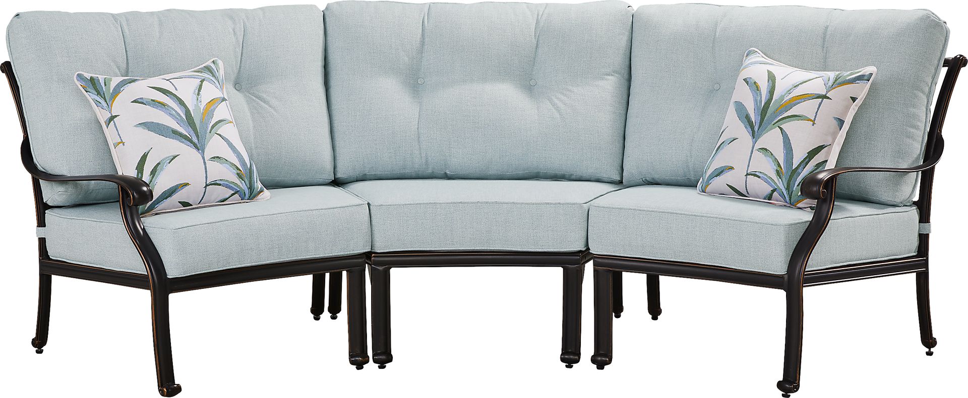 Carina Bronze 3 Pc Outdoor Sectional with Sky Cushions - Image 1