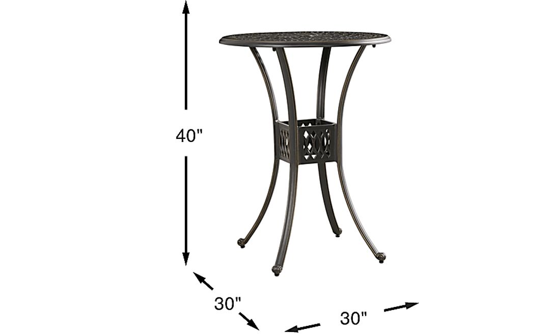 Carina Bronze 30 in. Round Bar Height Outdoor Dining Table