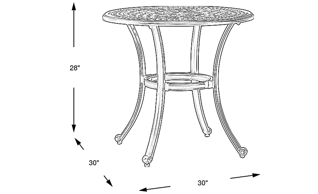 Carina Bronze 30 in. Round Outdoor Dining Table