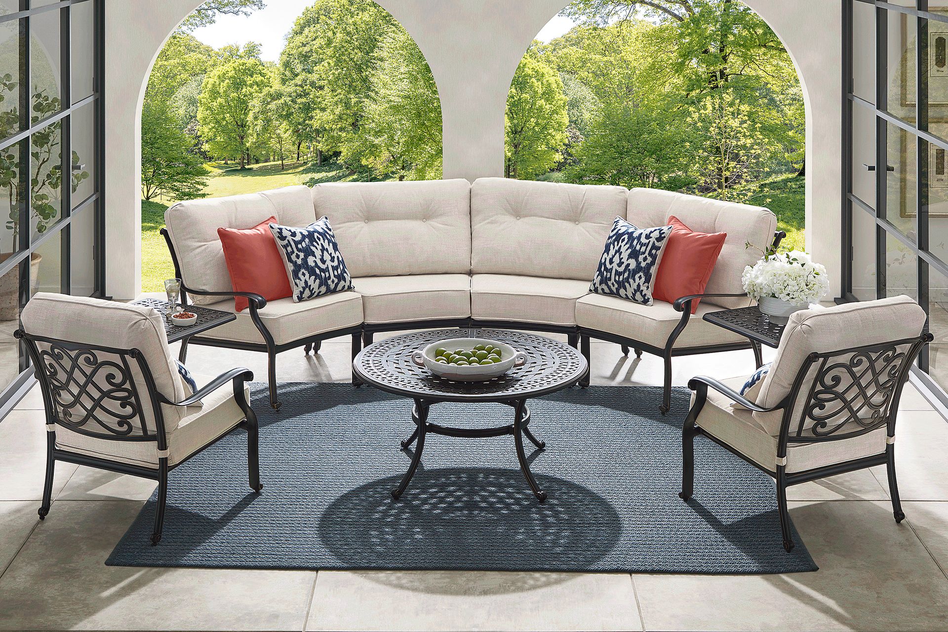 Carina Bronze 4 Pc Outdoor Sectional with Desert Cushions - Image 2