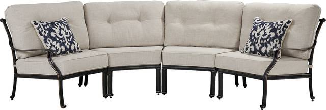 Carina Bronze 4 Pc Outdoor Sectional with Desert Cushions - Thumbnail - Image 1