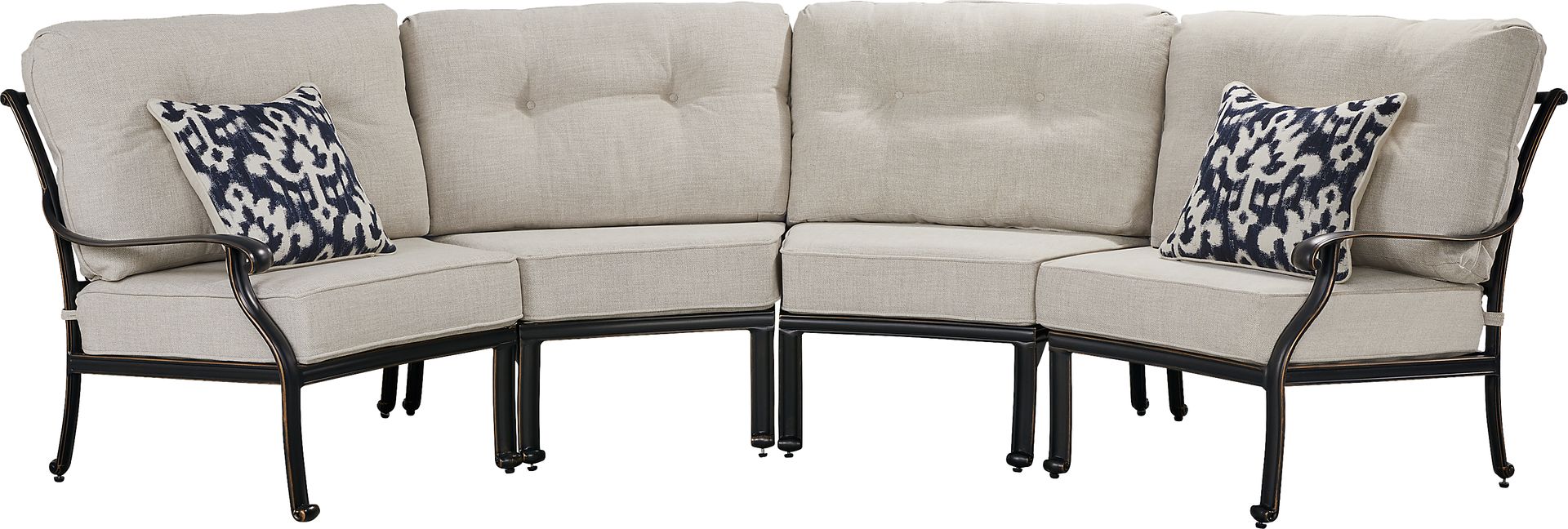 Carina Bronze 4 Pc Outdoor Sectional with Desert Cushions - Image 1