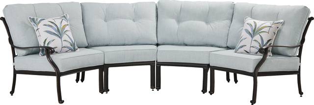 Carina Bronze 4 Pc Outdoor Sectional with Sky Cushions - Thumbnail - Image 1