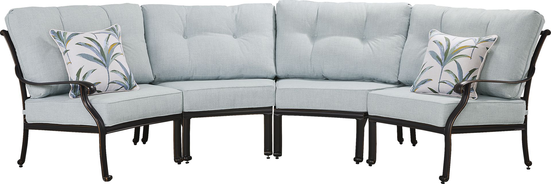 Carina Bronze 4 Pc Outdoor Sectional with Sky Cushions - Image 1