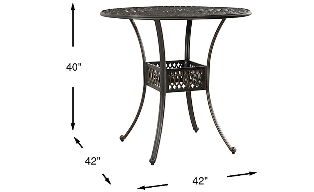 Carina Bronze 42 in. Round Bar Height Outdoor Dining Table