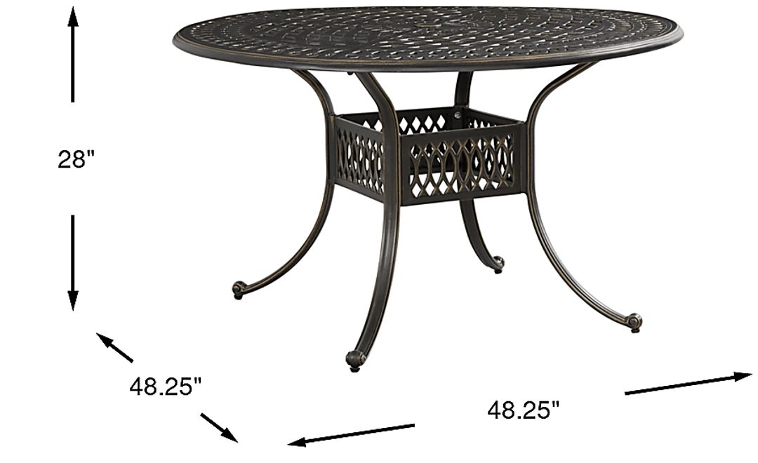 Carina Bronze 48 in Round Outdoor Dining Table