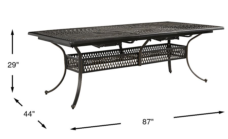 Carina Bronze 87-112 in. Rectangle Extension Outdoor Dining Table - Thumbnail 3