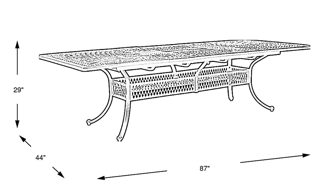 Carina Bronze 87-112 in. Rectangle Extension Outdoor Dining Table