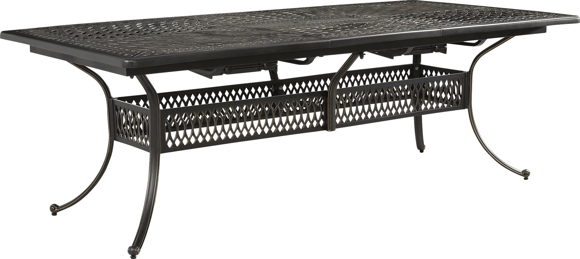 Carina Bronze 87-112 in. Rectangle Extension Outdoor Dining Table - Image 1