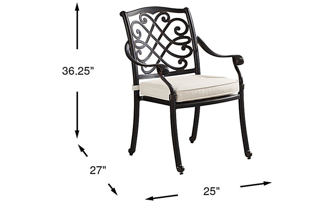 Carina Bronze Outdoor Arm Chair with Desert Cushion