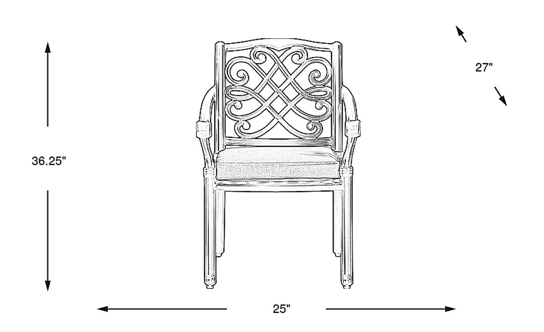 Carina Bronze Outdoor Arm Chair with Desert Cushion