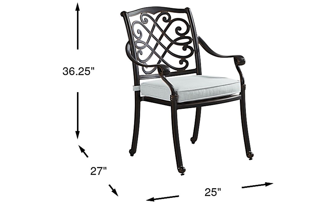Carina Bronze Outdoor Arm Chair with Sky Cushion