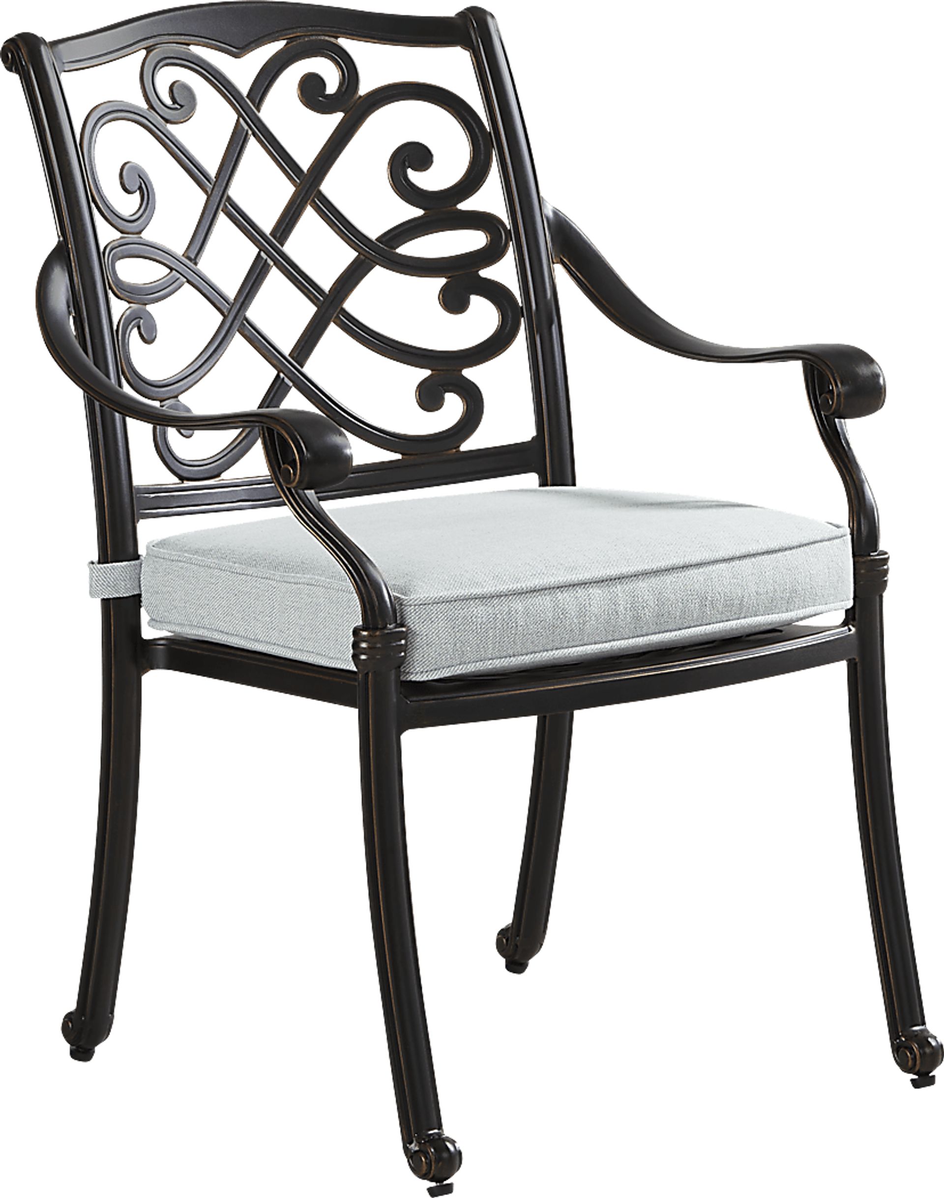 Carina Bronze Outdoor Arm Chair with Sky Cushion - Image 1