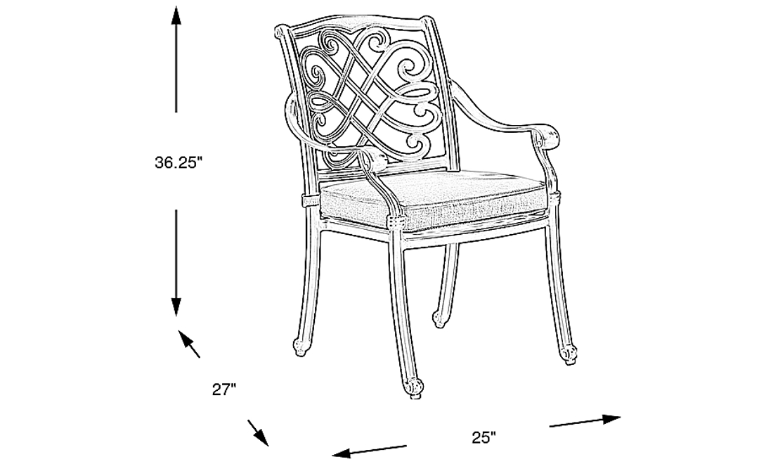 Carina Bronze Outdoor Arm Chair with Sky Cushion