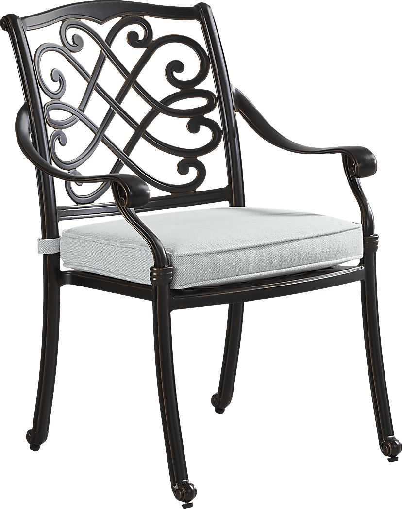 Carina Bronze Outdoor Arm Chair with Sky Cushion