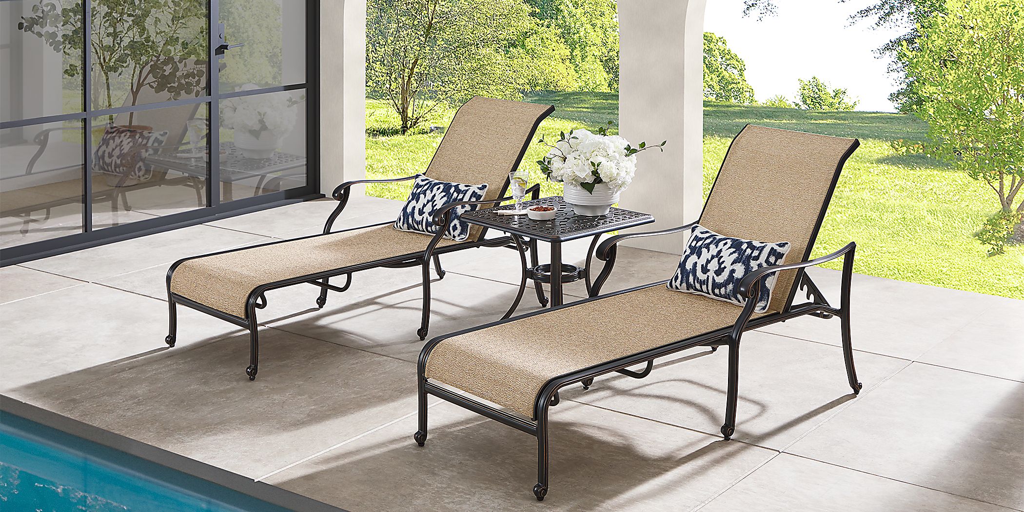 Carina Bronze Outdoor Chaise, Set of 2