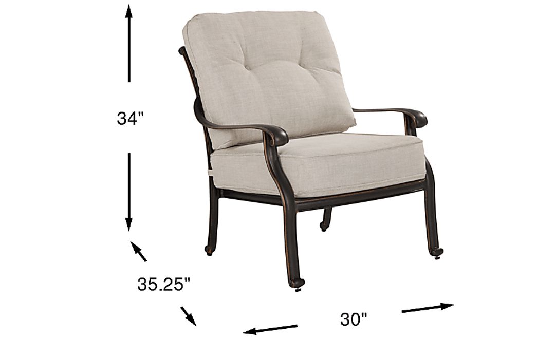 Carina Bronze Outdoor Club Chair with Desert Cushions