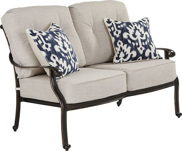 Carina Bronze 4 Pc Outdoor Loveseat Seating Set with Desert Cushions - Thumbnail - Image 3