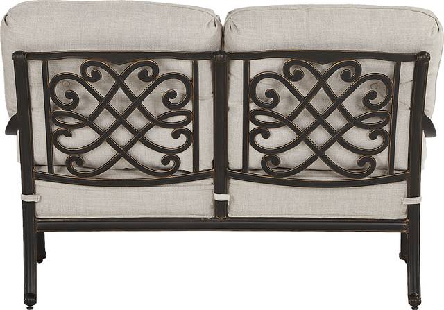 Carina Bronze 4 Pc Outdoor Loveseat Seating Set with Desert Cushions - Thumbnail - Image 4