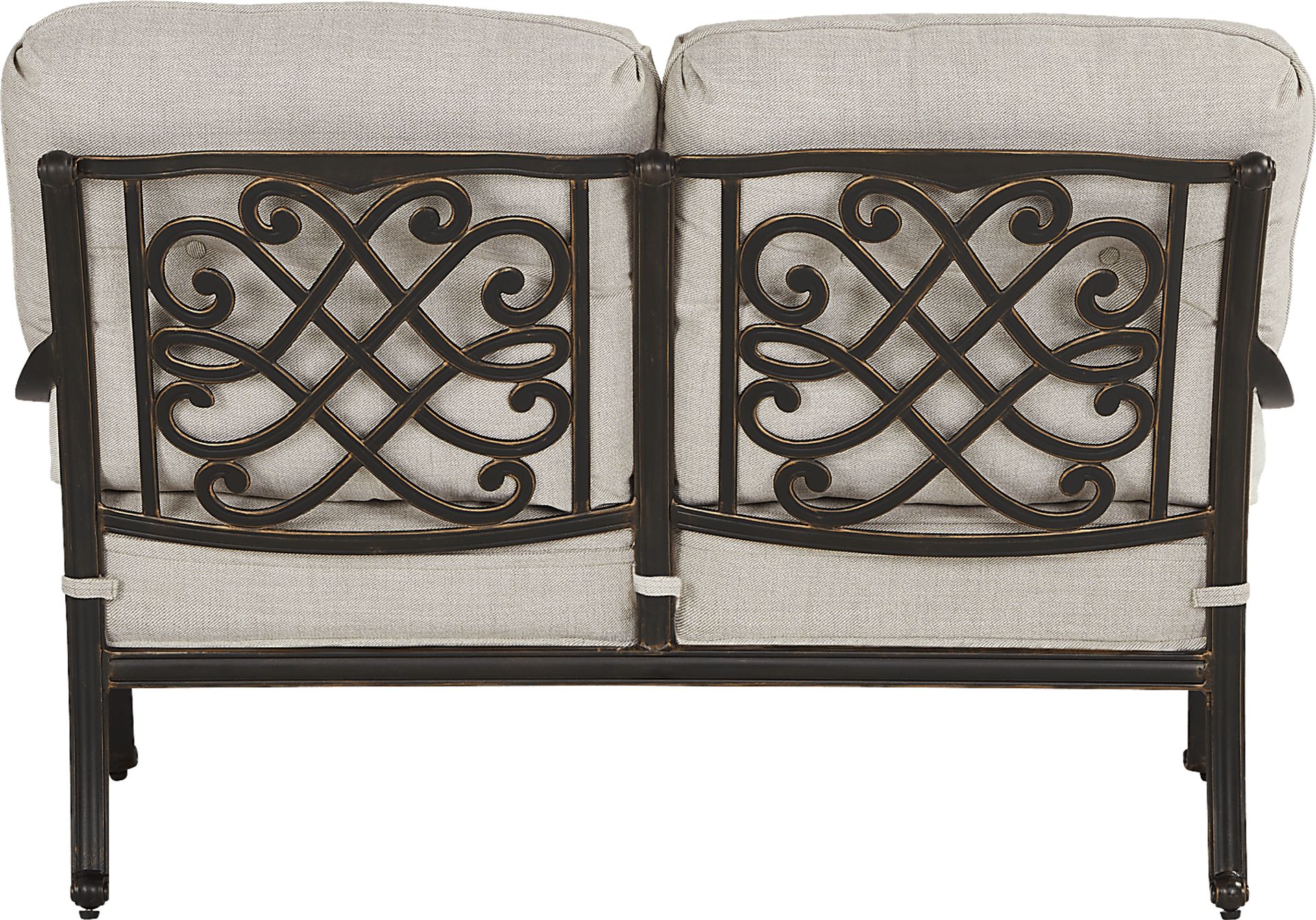 Carina Bronze 4 Pc Outdoor Loveseat Seating Set with Desert Cushions - Image 4