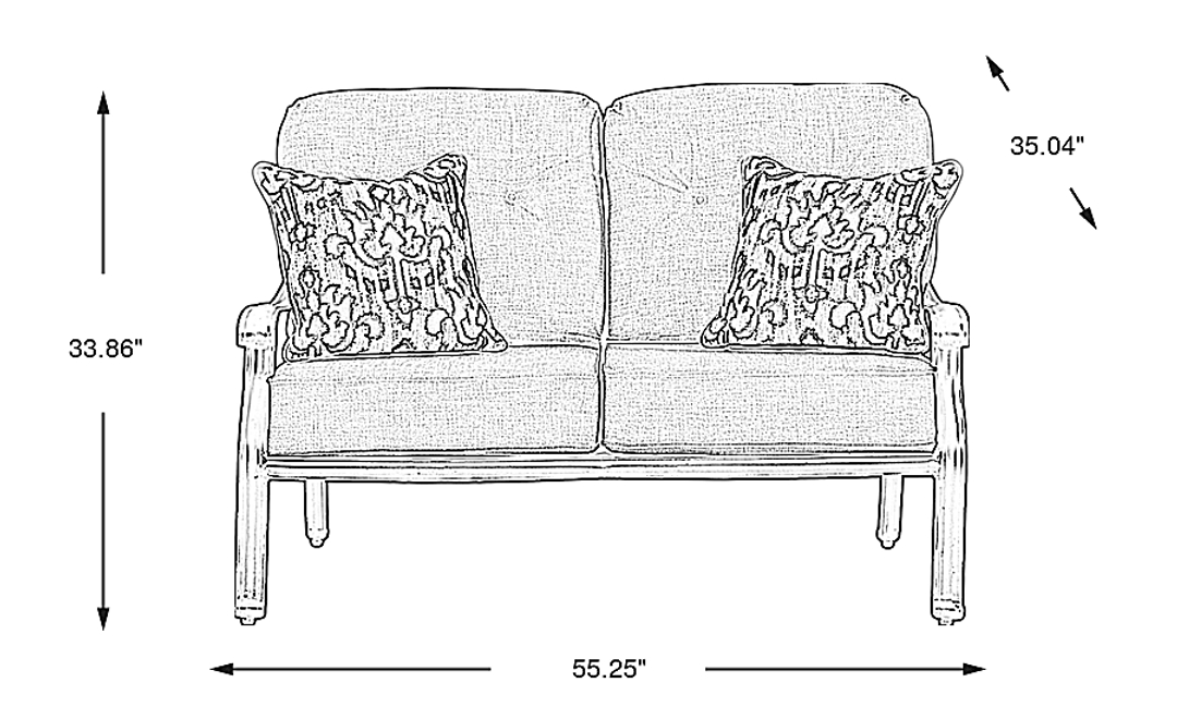 Carina Bronze Outdoor Loveseat with Desert Cushions