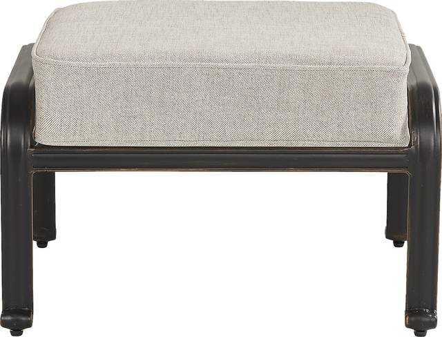 Carina Bronze Outdoor Ottoman with Desert Cushion - Thumbnail - Image 2
