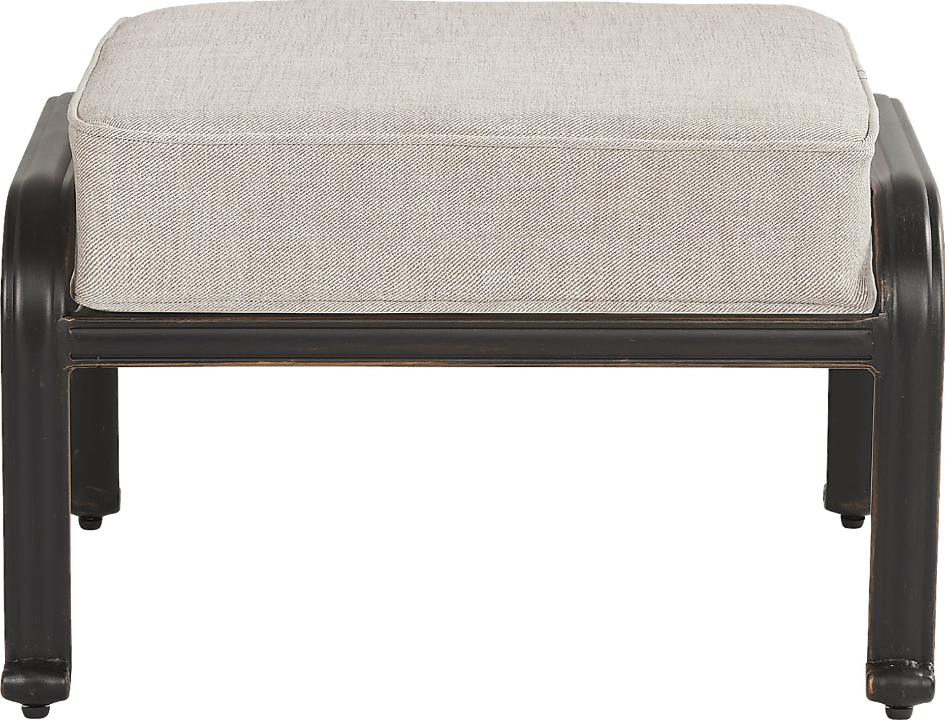 Carina Bronze Outdoor Ottoman with Desert Cushion - Image 2