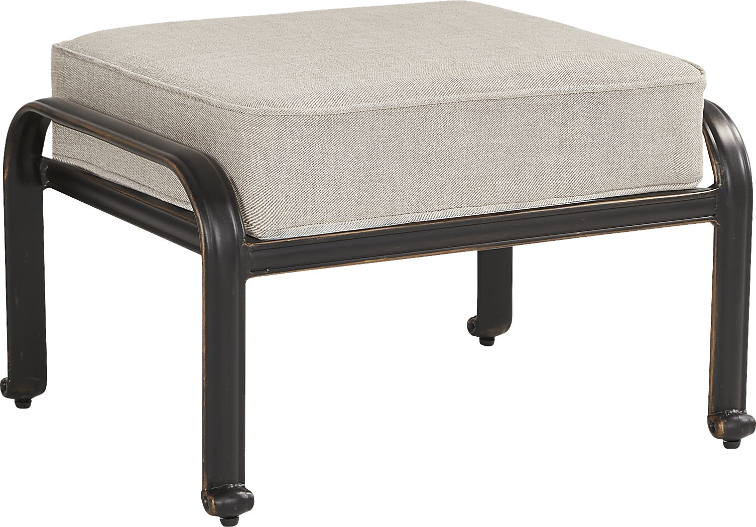 Carina Bronze Outdoor Ottoman with Desert Cushion