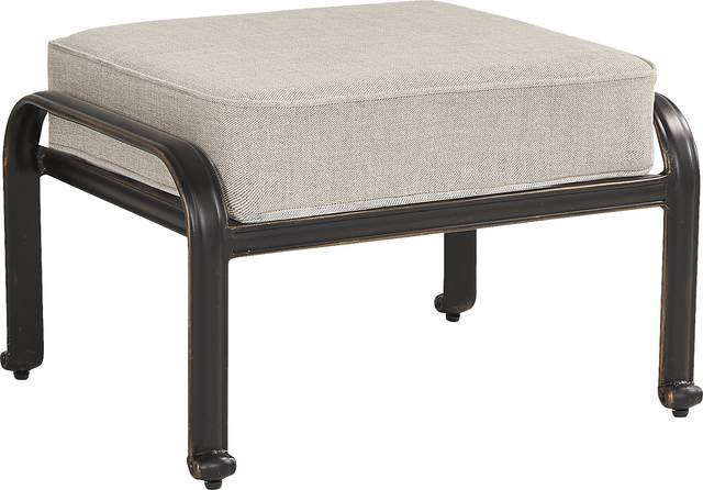 Carina Bronze Outdoor Ottoman with Desert Cushion - Thumbnail - Image 1