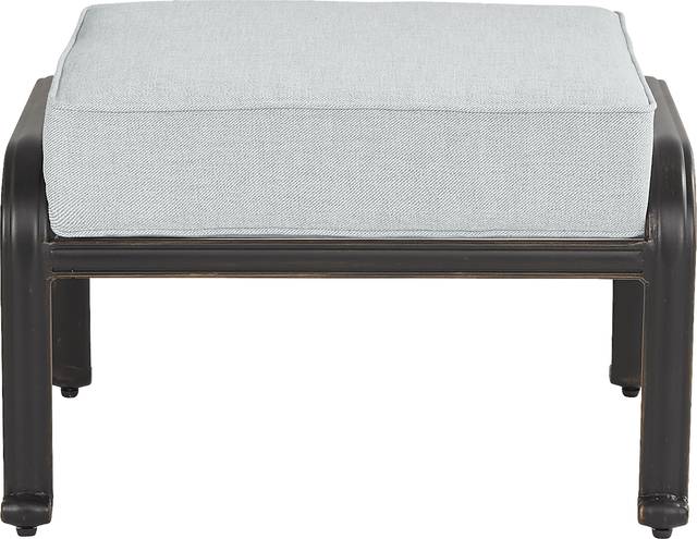 Carina Bronze Outdoor Ottoman with Sky Cushion - Thumbnail - Image 2