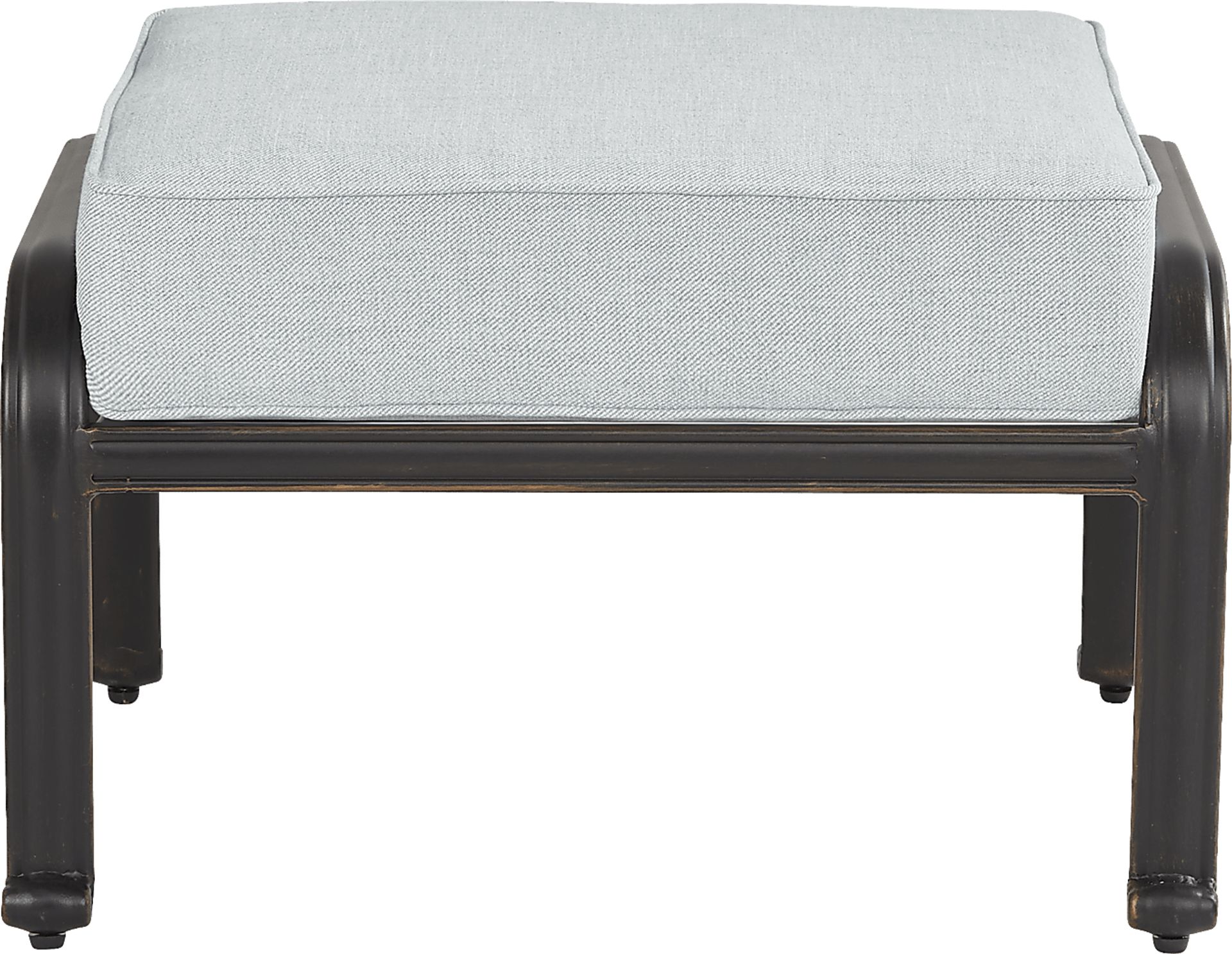 Carina Bronze Outdoor Ottoman with Sky Cushion - Image 2