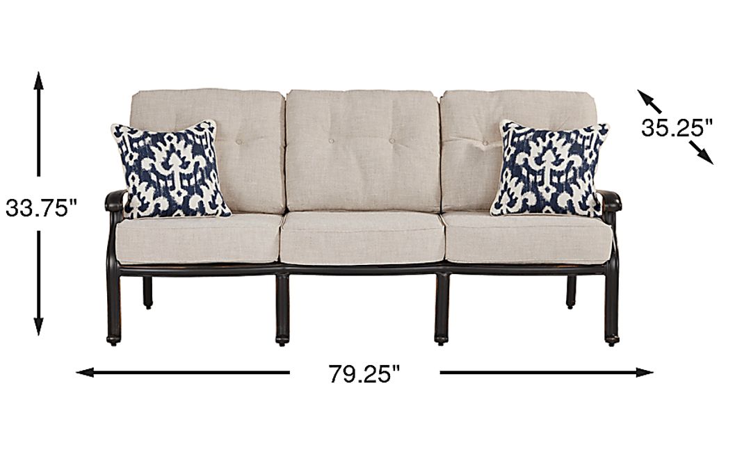 Carina Bronze Outdoor Sofa with Desert Cushions