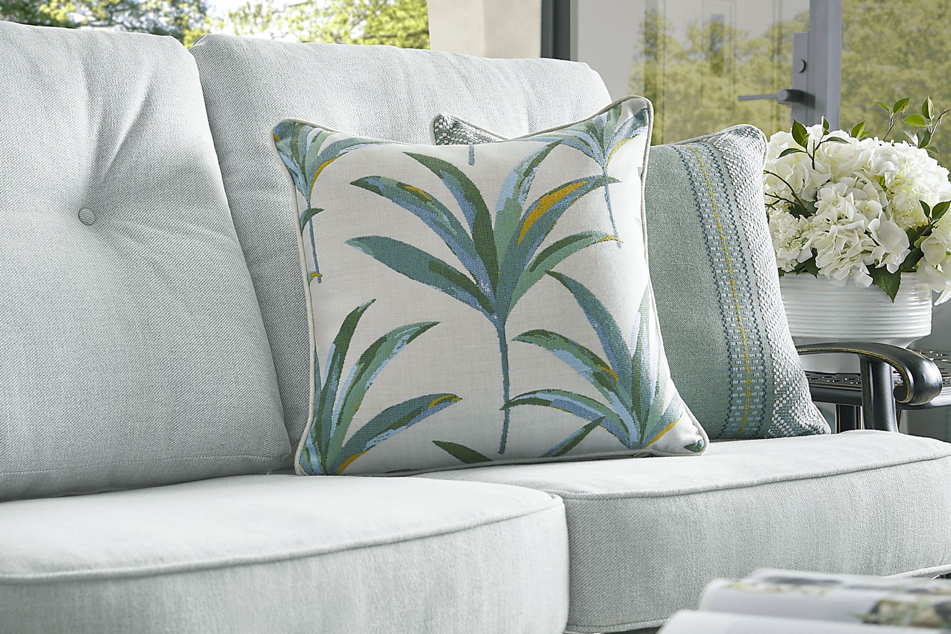 Carina Bronze 4 Pc Outdoor Seating Set with Sky Cushions - Image 5