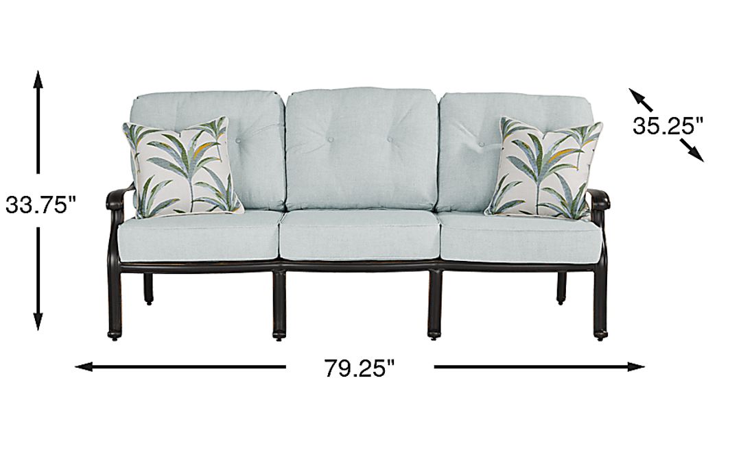 Carina Bronze Outdoor Sofa with Sky Cushions