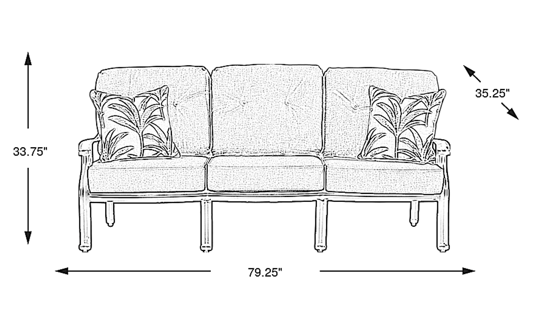 Carina Bronze Outdoor Sofa with Sky Cushions