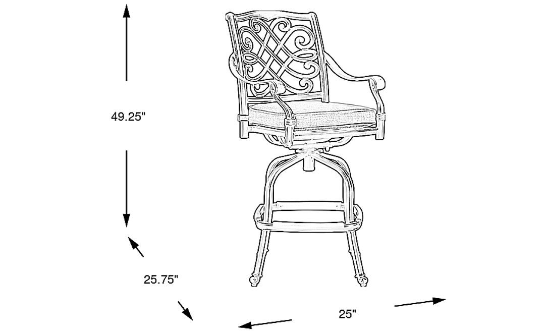 Carina Bronze Outdoor Swivel Barstool with Desert Cushion