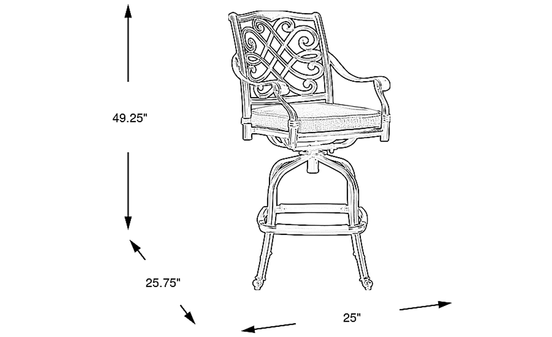Carina Bronze Outdoor Swivel Barstool with Sky Cushion