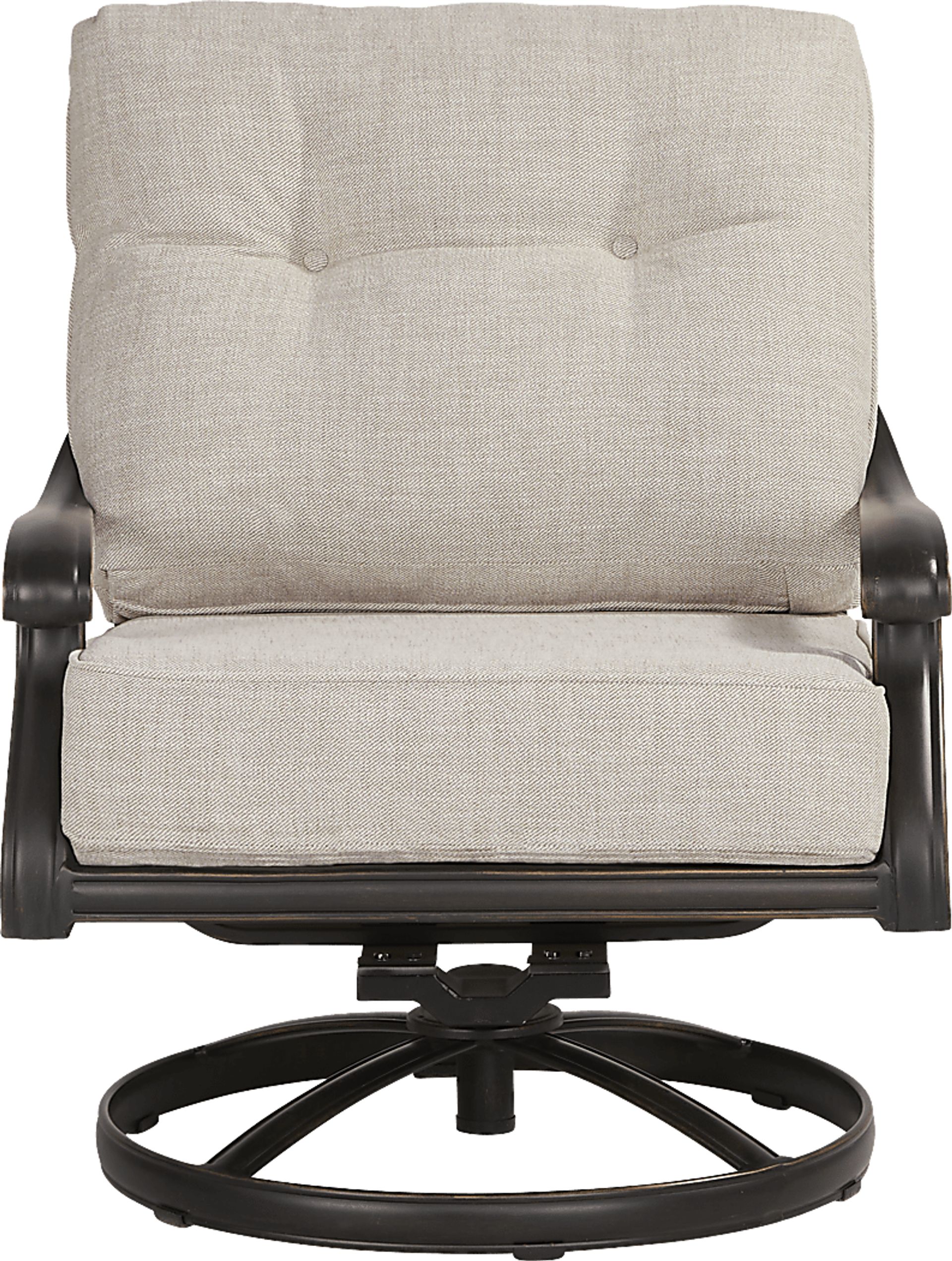 Carina Bronze Outdoor Swivel Chair with Desert Cushions - Image 2