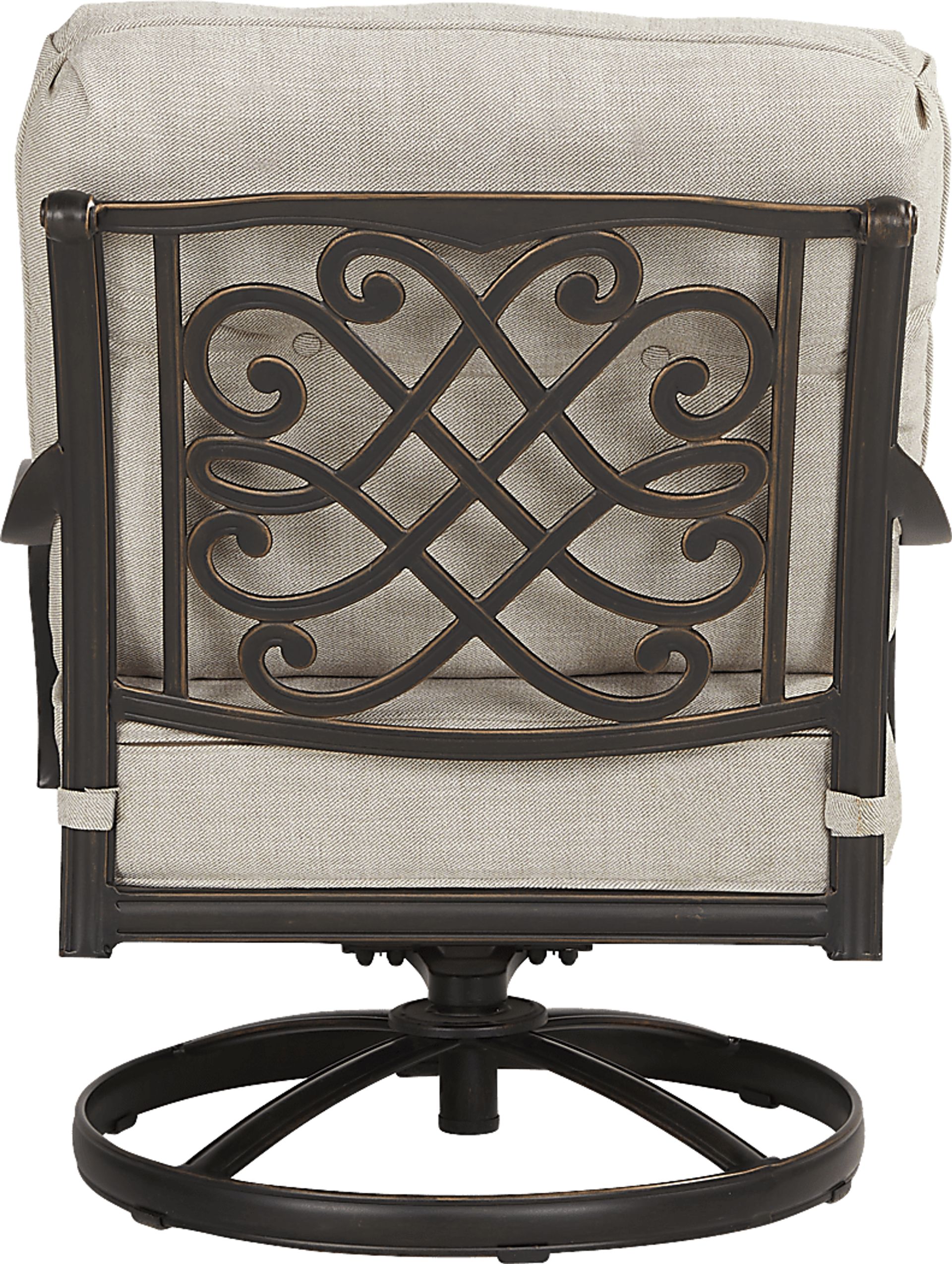 Carina Bronze Outdoor Swivel Chair with Desert Cushions - Image 3