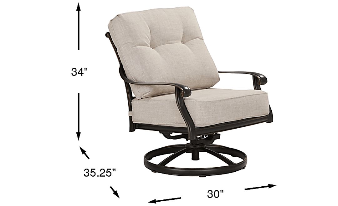Carina Bronze Outdoor Swivel Chair with Desert Cushions