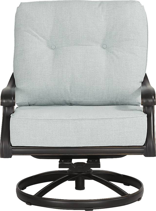 Carina Bronze Outdoor Swivel Chair with Sky Cushions - Thumbnail - Image 2