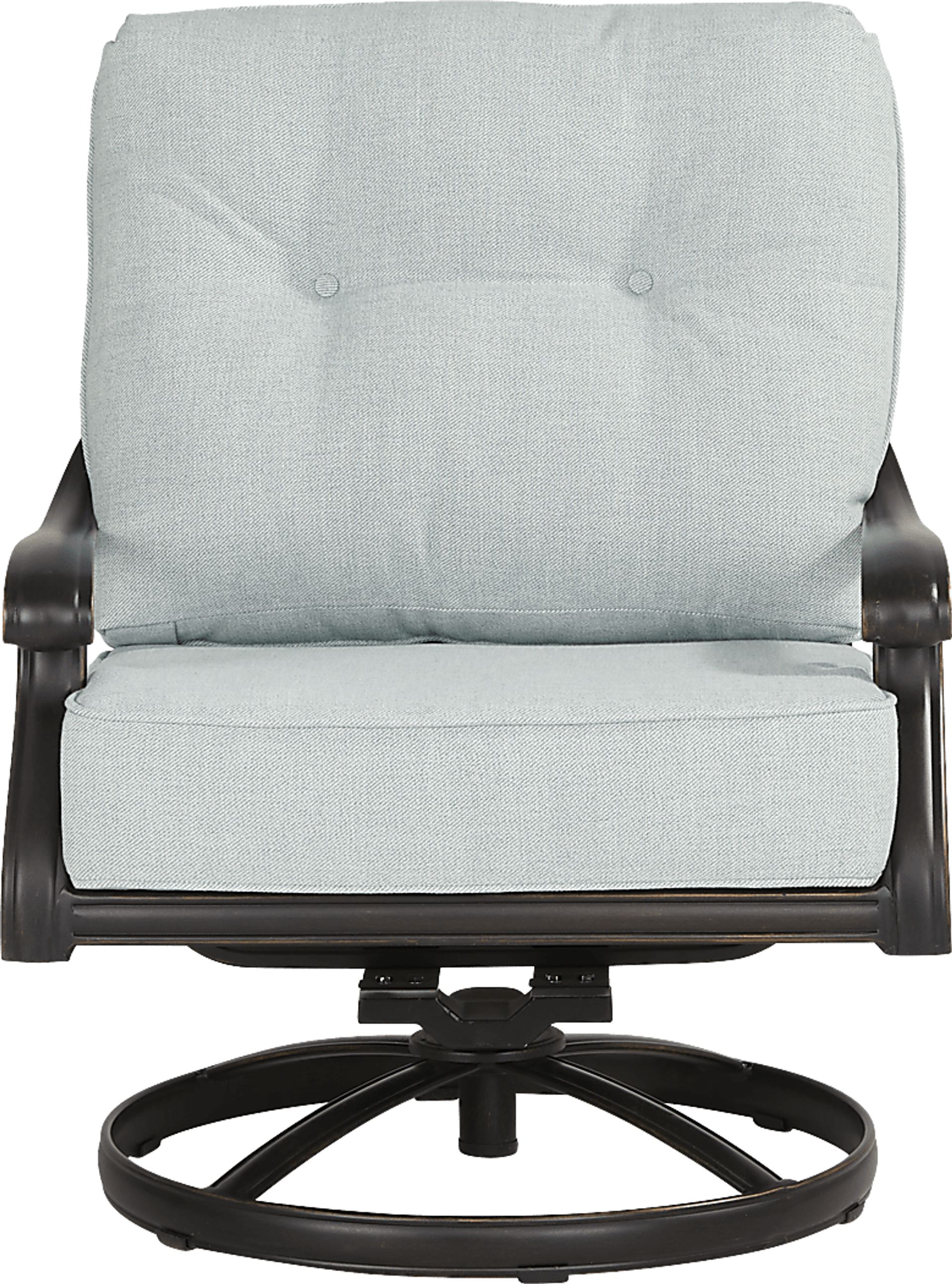 Carina Bronze Outdoor Swivel Chair with Sky Cushions - Image 2