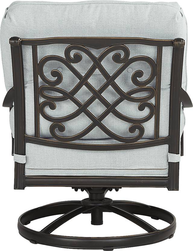 Carina Bronze Outdoor Swivel Chair with Sky Cushions - Thumbnail - Image 3